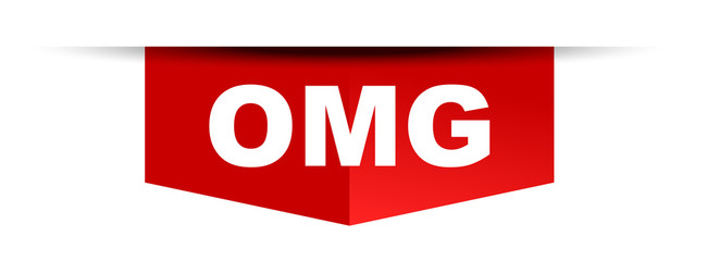 red vector banner omg