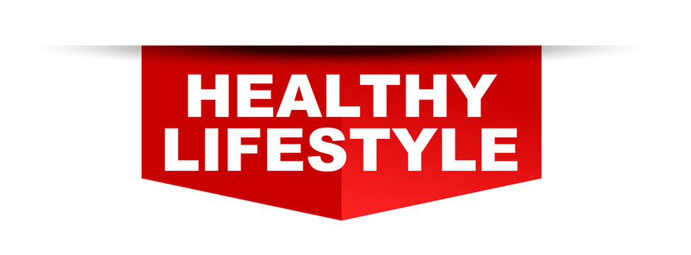 red vector banner healthy lifestyle