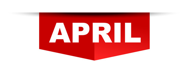 red vector banner april