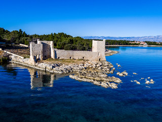 Castle Kastela on island Vir, Zadar county, Adriatic sea, Croatia