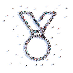 A lot of people form award, icon . 3d rendering.