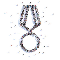 A lot of people form award, icon . 3d rendering.