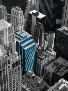 BLAU - Hochhaus in Manhatten; New York (Serie "Farbtupfer")