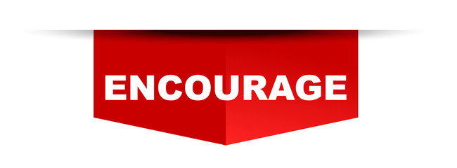 red vector banner encourage
