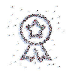 A lot of people form award, icon . 3d rendering.
