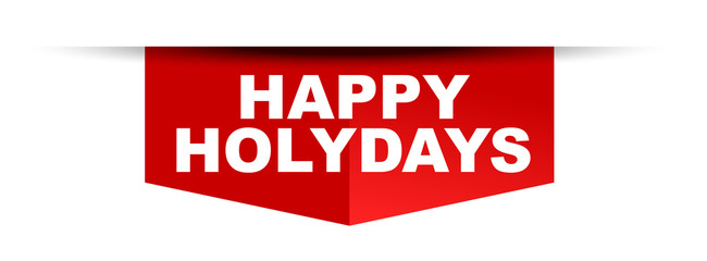 red vector banner happy holydays