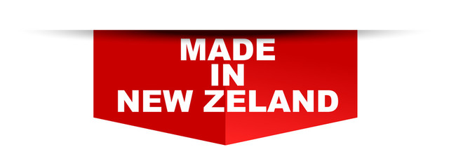 red vector banner made in new zeland
