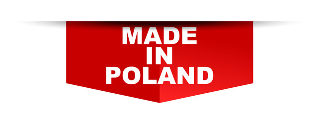 red vector banner made in poland