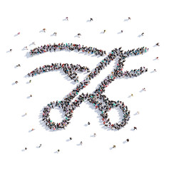 A lot of people form pram, icon . 3d rendering.