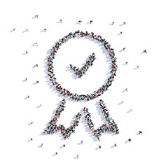 A lot of people form award, icon . 3d rendering.