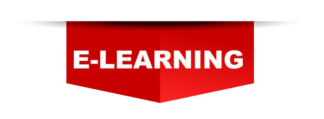 red vector banner elearning