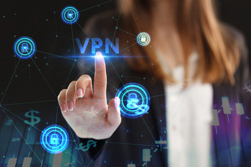 The concept of business, technology, the Internet and the network. A young entrepreneur working on...