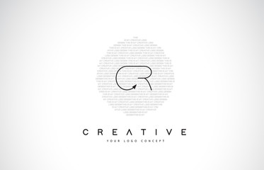 CR C R Logo Design with Black and White Creative Text Letter Vector.