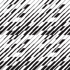 Fototapete Schwarz Weiß geometrisch modern einfache dynamische Linien nahtlose Muster