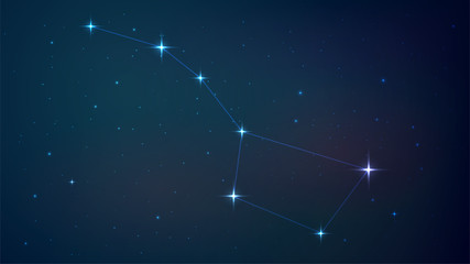 Vector background with a starry night sky, constellation of a big bear