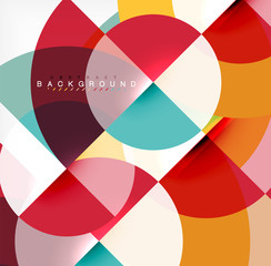Obraz premium Minimal circle abstract background design, multicolored template for business or technology presentation or web brochure cover layout, wallpaper