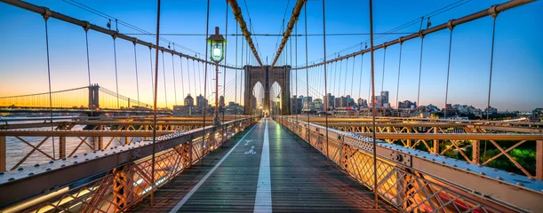 Foto auf gebürstetem Alu-Dibond Brooklyn Bridge Brooklyn Bridge Panorama, New York City, USA