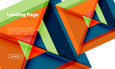 Square shape geometric abstract background, landing page web design template