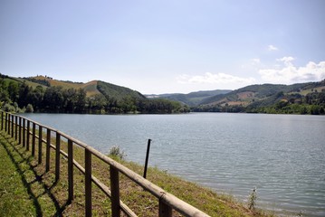 Naklejka premium italian lake in Marche region
