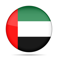 Flag of UAE. Shiny black round button.