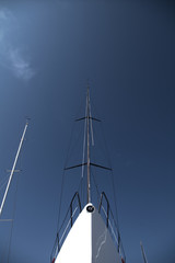 sail boat,white,bow,nautical,yacht,sailing,wind,sky,blue