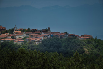 Fototapeta na wymiar Sighnaghi panoramic view, Kakheti region of Georgia