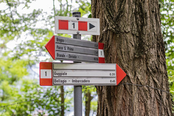 Italian Road Signs for Hiking