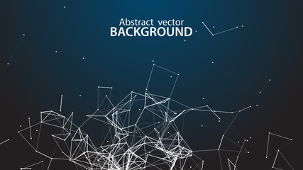 Abstract vector background. White background .Connecting dots and lines. Plexus effect.