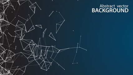 Abstract vector background. White background .Connecting dots and lines. Plexus effect.