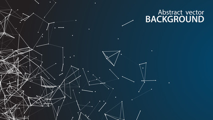 Abstract vector background. White background .Connecting dots and lines. Plexus effect.