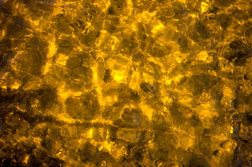 Texture, clear water, glare, yellow sand, reflection