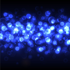 Bokeh blue light background. Vector illustration.