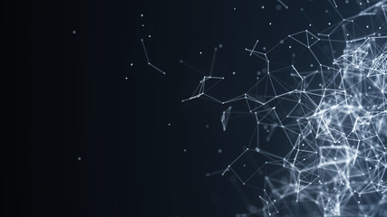 Abstract digital background. Network connection. Network concept. Science background. Big data visualization. 3D rendering.