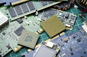 Electronic boards and microchips for recycling and disposal