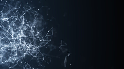 Abstract digital background. Network connection. Network concept. Science background. Big data visualization. 3D rendering.