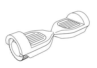  outline self-balancing scooter vector