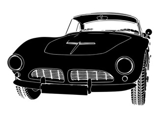 Fototapeta na wymiar silhouette of retro sports car vector