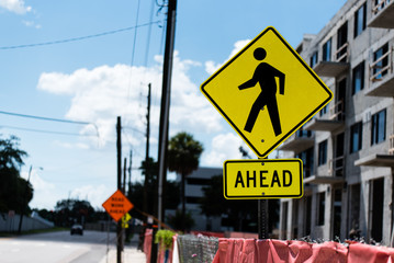 Crosswalk Ahead Warning Sign