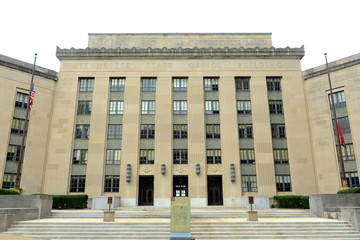 Obraz premium Tennessee State Office Building next to the State Capitol in Nashville, Tennessee, USA.