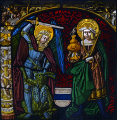 Hl. Michael und hl. Oswald, Zug, Glasmalerei