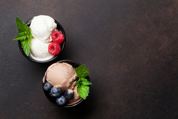 Ice cream with berries