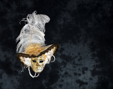 golden venetian carnival mask