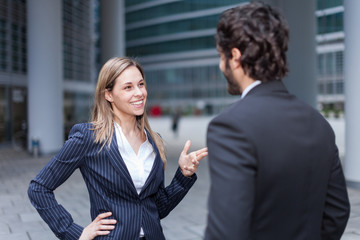 Business people discussing
