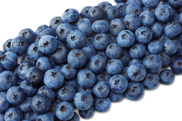 healthy background. blueberries isolated on white background. top view