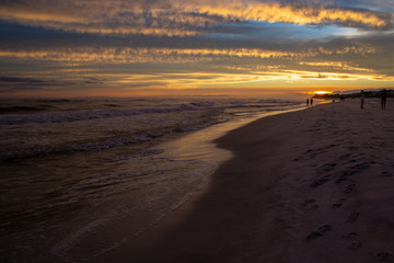 Long exposure dramatic Florida gulf coast sunset