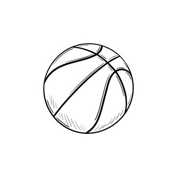 Basketball ball hand drawn outline doodle icon