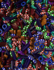 An assortment of hard candies