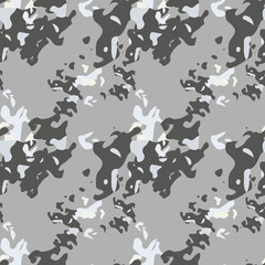 Fototapeta na wymiar UFO military camouflage seamless pattern in beige and different shades of grey color