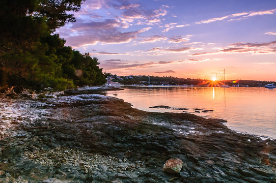 Banjole, Istria, Croatia - small bay at a sunrise