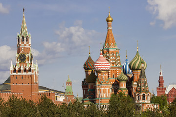 Fototapeta na wymiar Kremlin church tower wall near Red Square